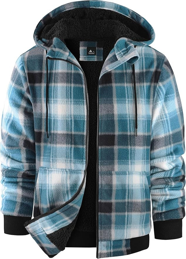 Men's fleece jacket with modern check pattern and cozy inner lining Lisslune