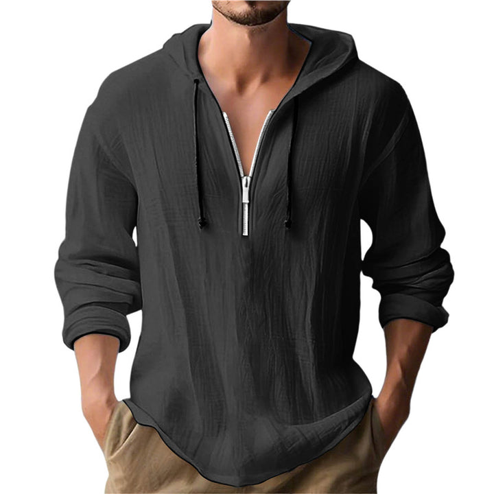 Men's casual hoodie with half-length zipper and breathable fabric Lisslune