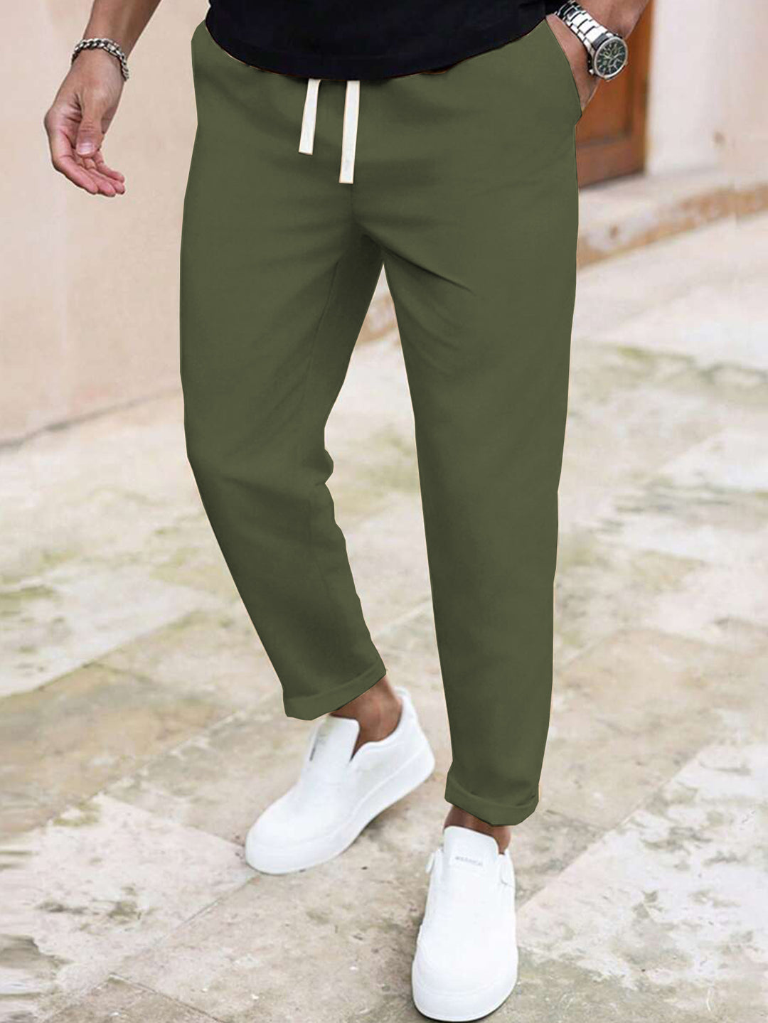 Men's casual training pants with adjustable waist Lisslune