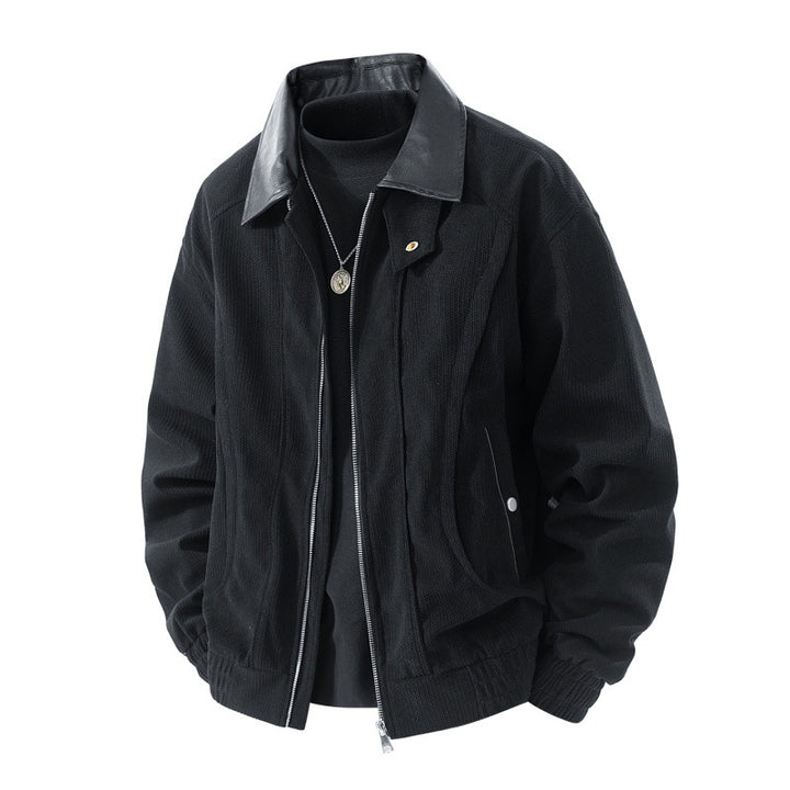 Men's casual cord jacket with high collar Lisslune