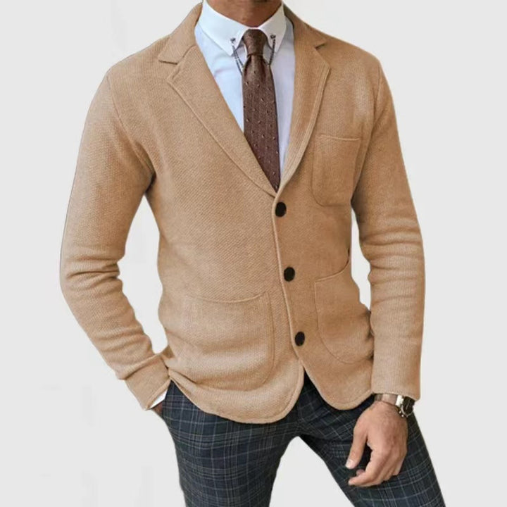 Men's knitted blazer with large pockets and modern cut Lisslune