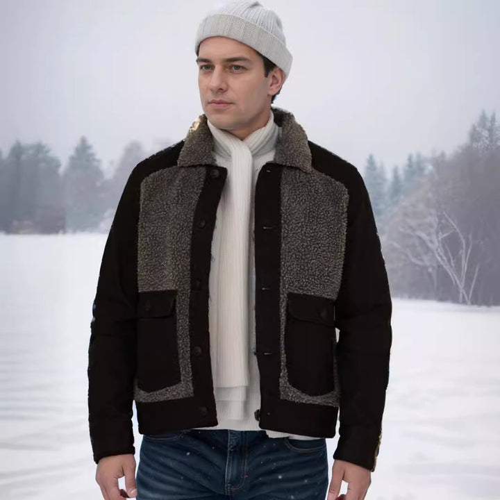 Men's warm fleece jacket with practical pockets and soft collar Lisslune