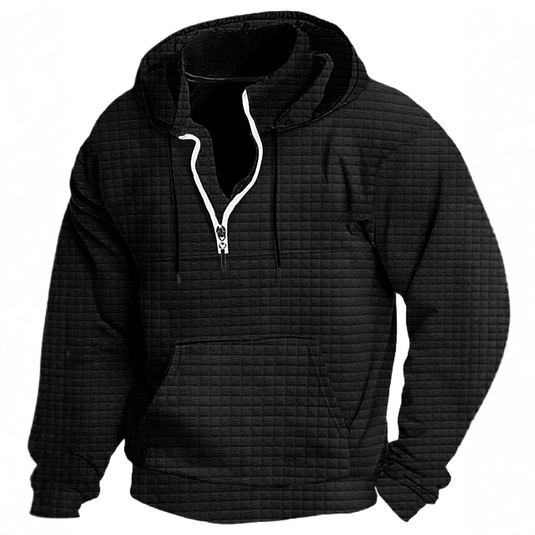 Men's hooded sweatshirt with textured design and practical zipper Lisslune
