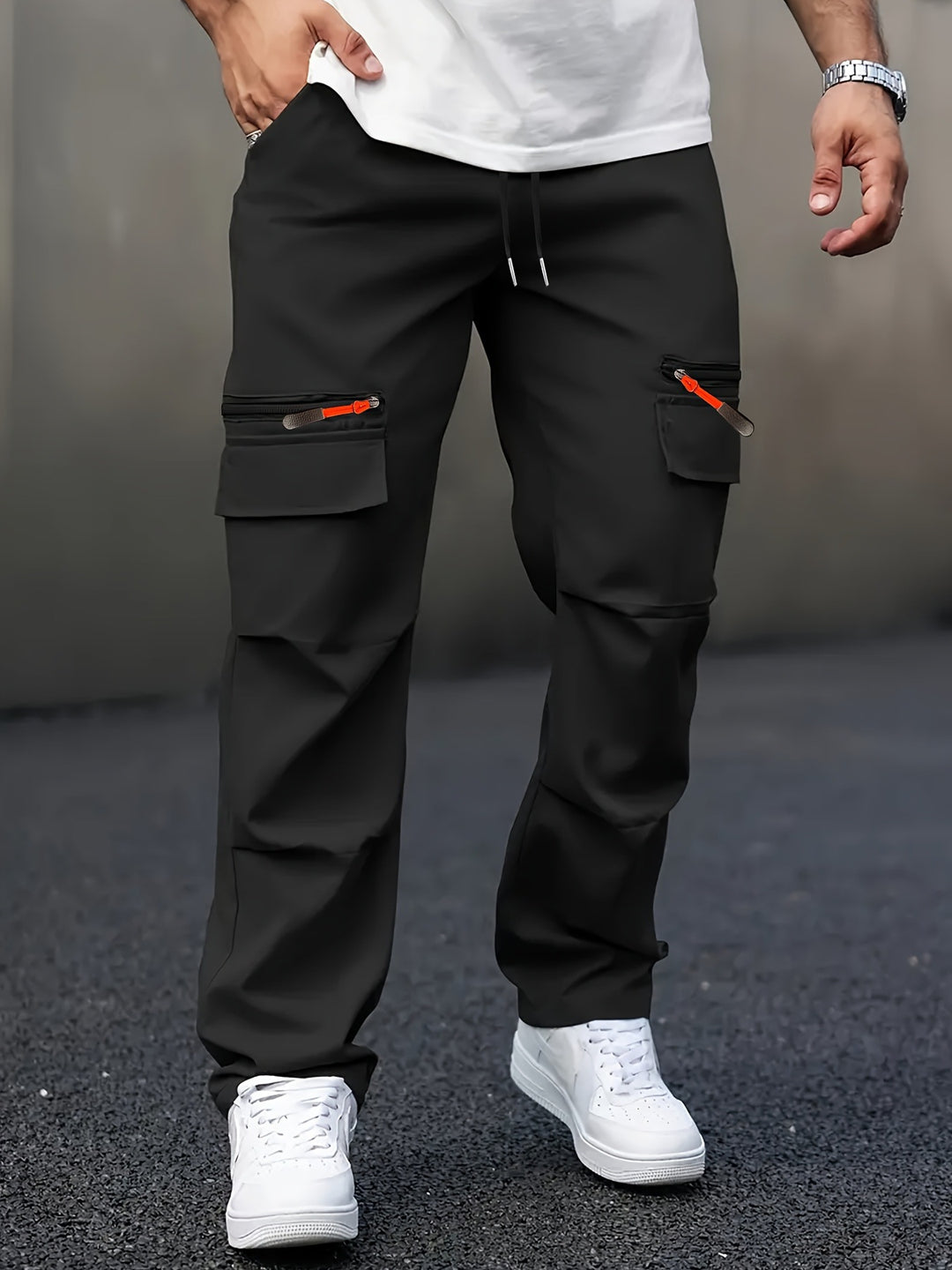 Men's cargo pants with innovative pockets and elastic waistband Lisslune