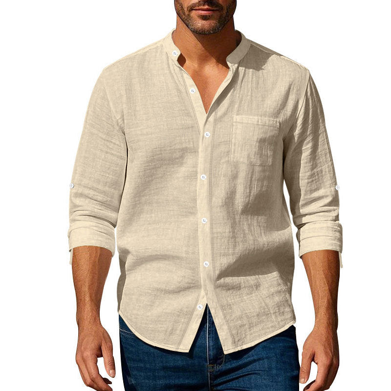 Men's Lightweight Long Sleeve Shirt made of breathable cotton in a casual design Lisslune