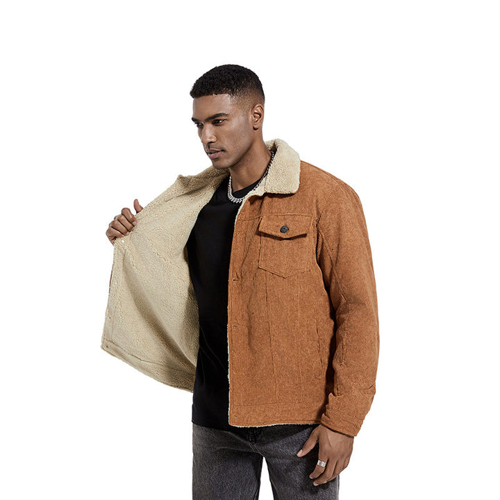 Men's cord jacket with soft teddy lining Lisslune