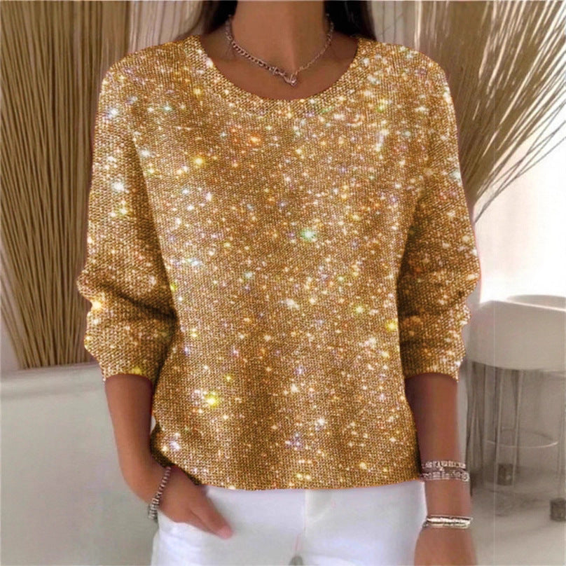 Women’s glitter sweater with round neck and casual fit Lisslune