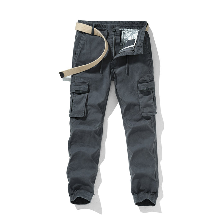 Men's Cargo Pants with Elastic Waistband and Multiple Pockets Lisslune