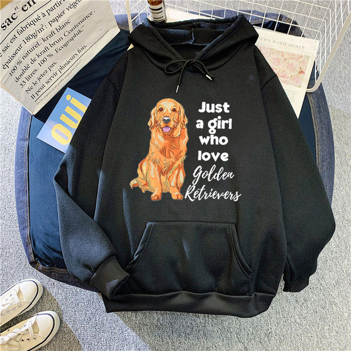 Women's Hoodie with Loving Golden Retriever Motif Lisslune
