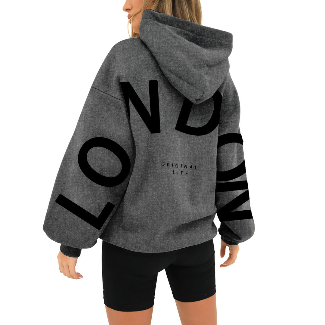 Women's oversized hoodie with trendy London print Lisslune