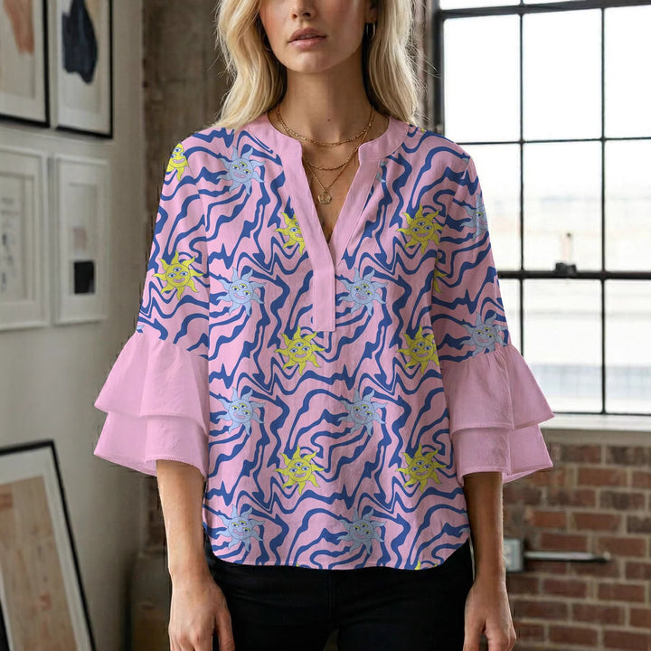 Ladies blouse with beautiful floral design Lisslune