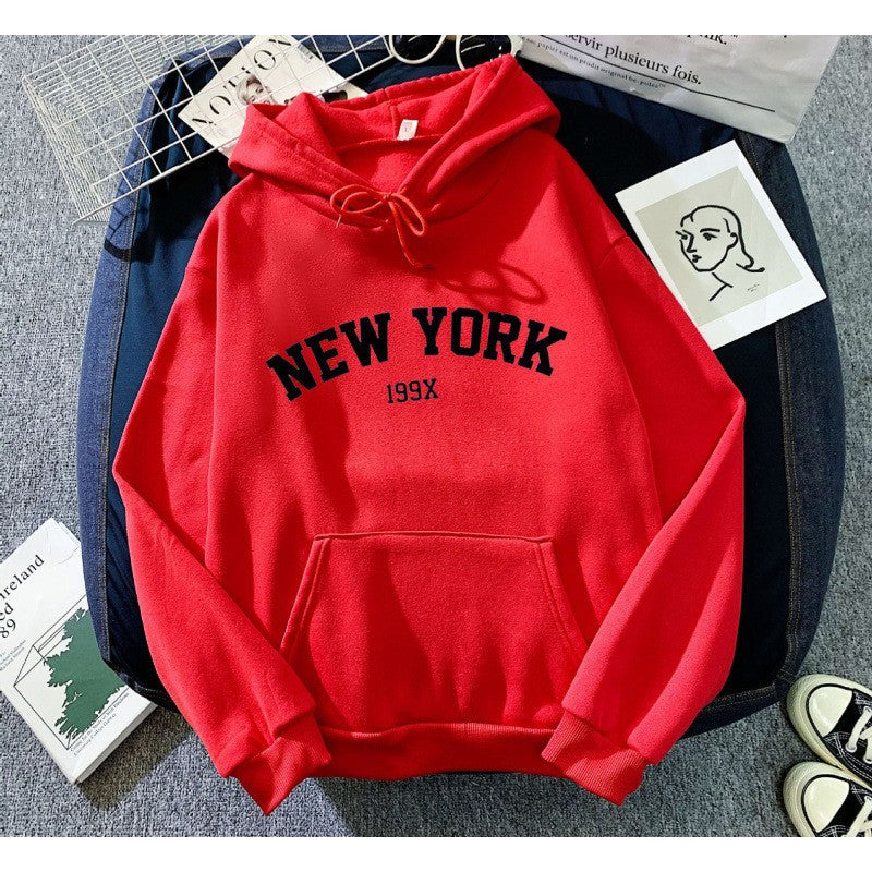 Women's hoodie with sporty New York print Lisslune