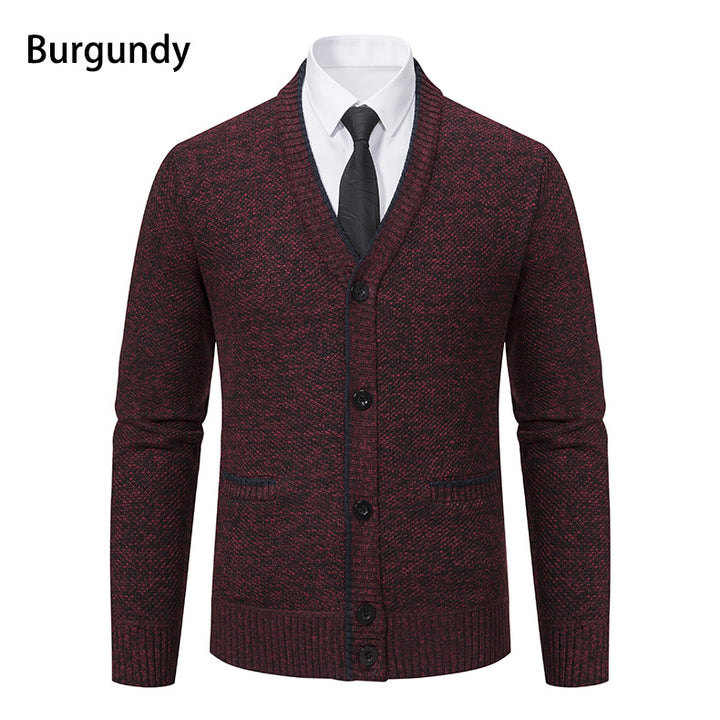 Men's cardigan with V-neck and elegant details Lisslune