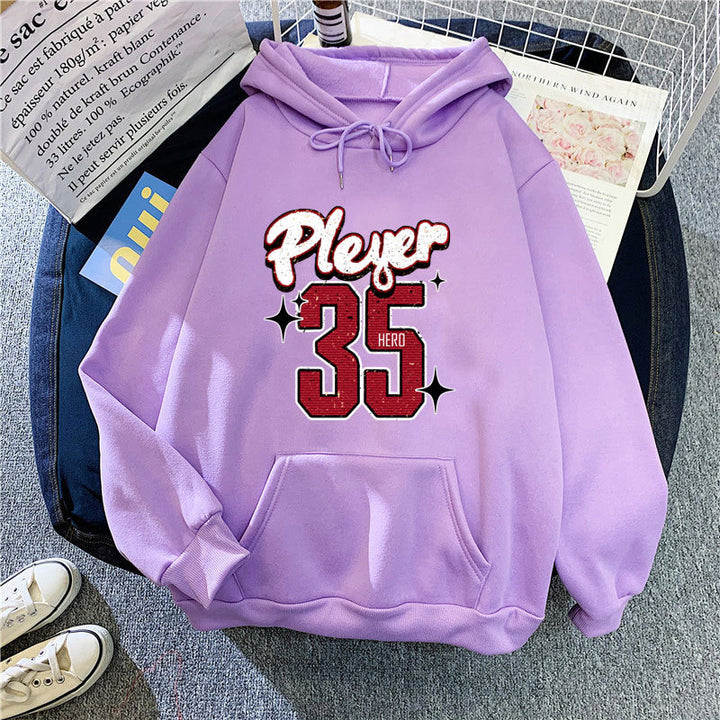 Women's hooded sweatshirt with creative basketball design Lisslune