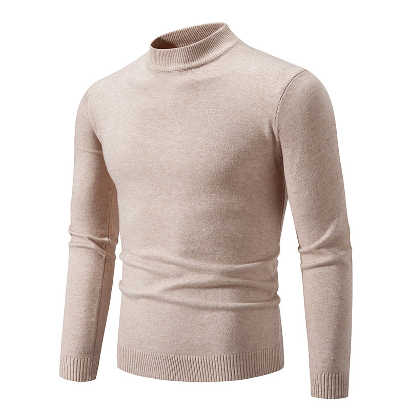 Men's fine knit sweater with high collar and elastic cuffs Lisslune