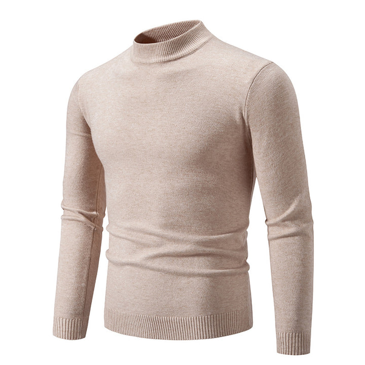 Men's fine knit sweater with high collar and elastic cuffs Lisslune