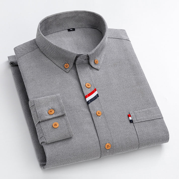 Men's Chambray Shirt with Textured Fabric and Stylish Contrast Details Lisslune
