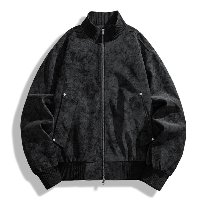 Men's stylish bomber jacket with unique texture Lisslune
