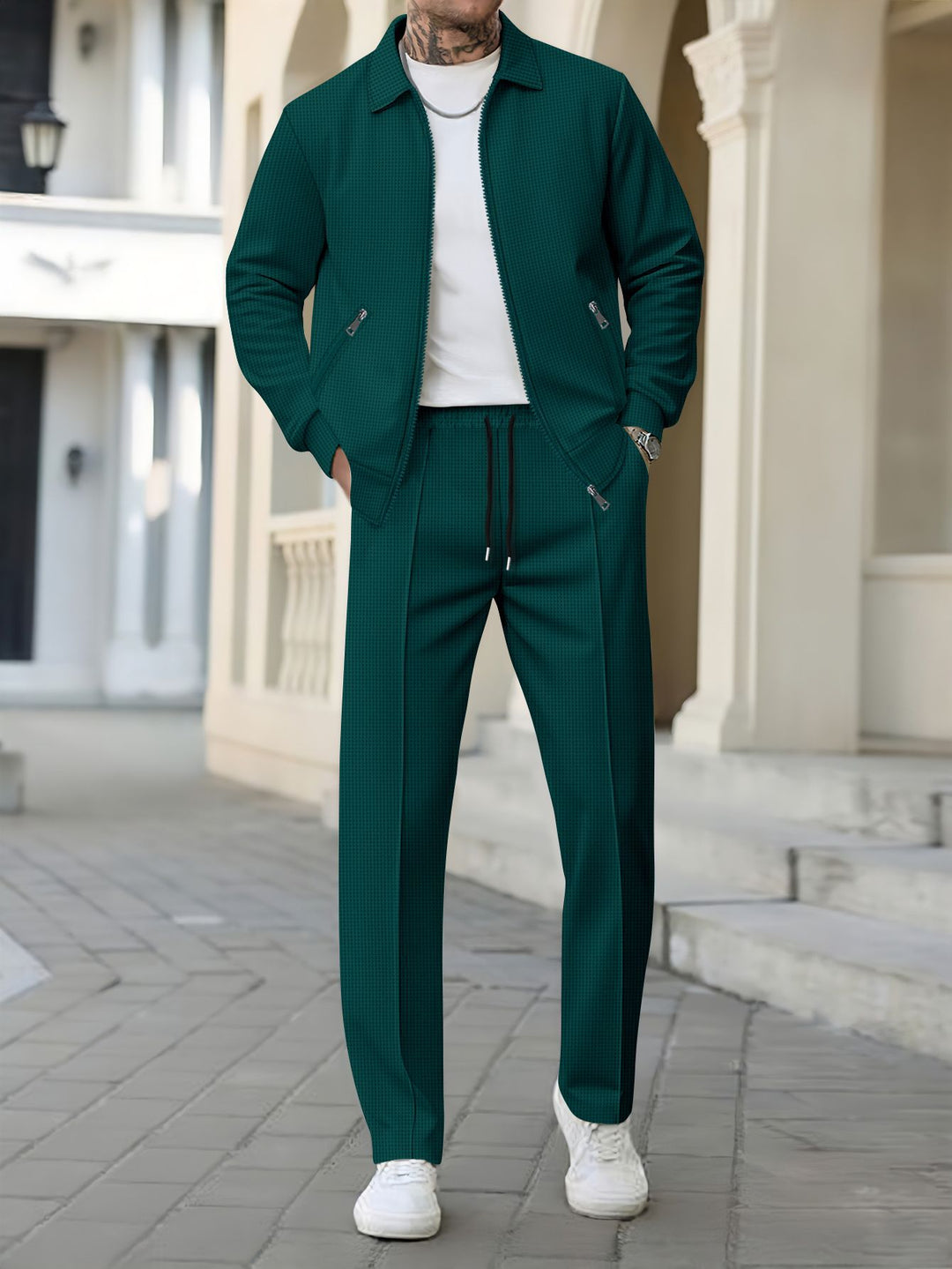 Men's Stylish Casual Pants and Jacket Set Lisslune