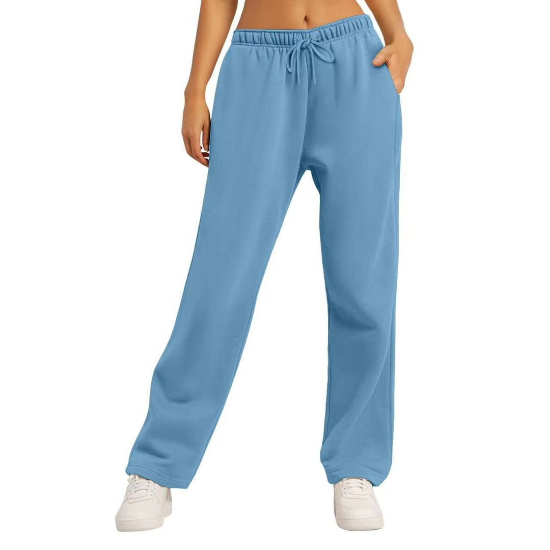 Women's comfortable casual pants with elastic waistband and pockets Lisslune