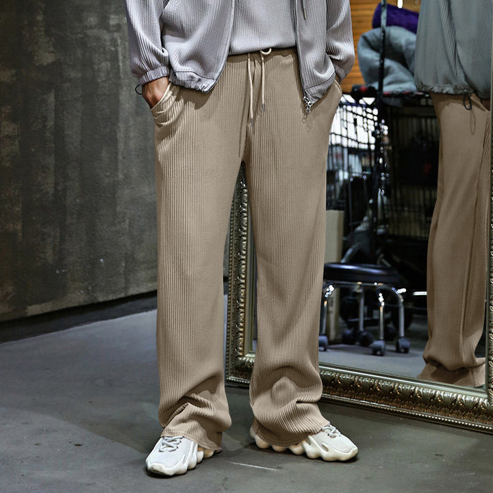 Men's leisure pants with textured design Lisslune