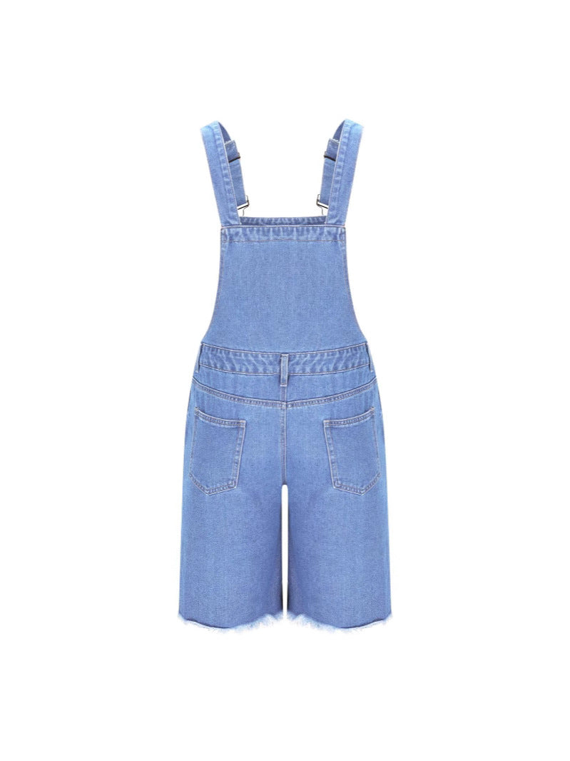 Men's Casual Denim Overall in Distressed Look Lisslune