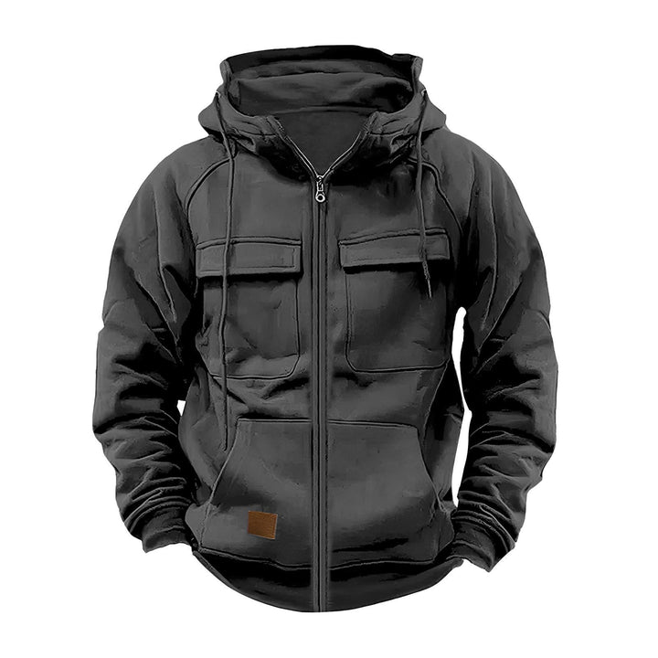 Men's functional jacket with hood and large pockets Lisslune