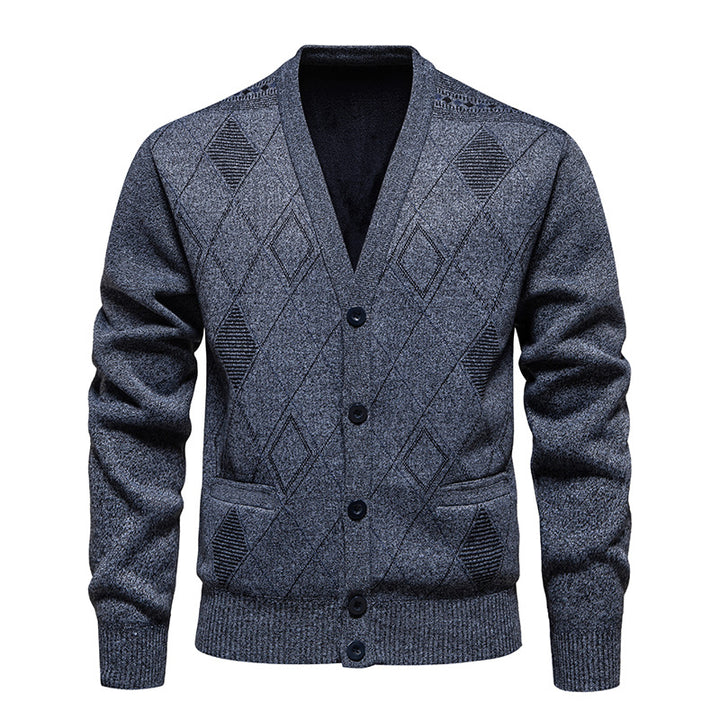 Men's stylish cardigan with diamond pattern Lisslune
