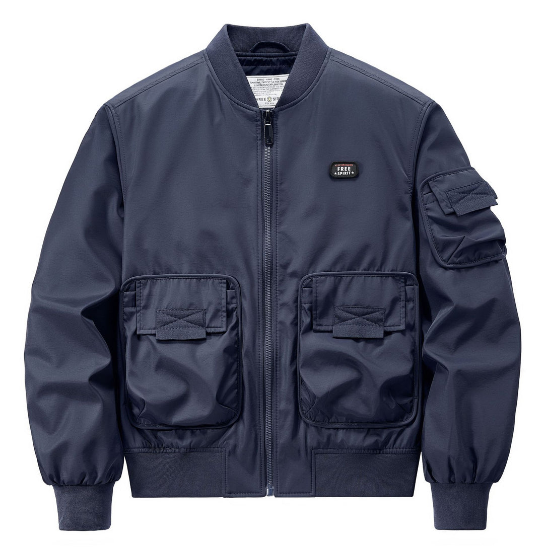 Men's Bomber Jacket with Multifunctional Pockets Lisslune