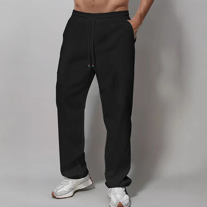 Men's Sporty Relaxed Fit Jogging Pants with Elastic Waistband and Side Pockets Lisslune