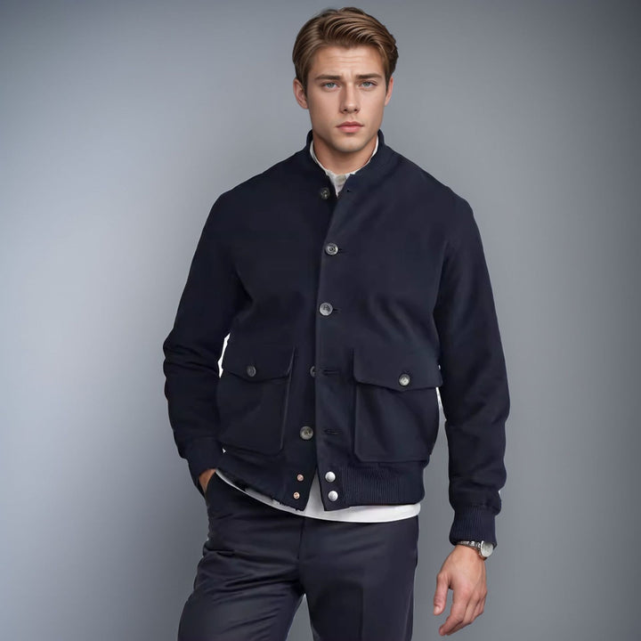 Men's casual bomber jacket made of high-quality material with practical pockets Lisslune