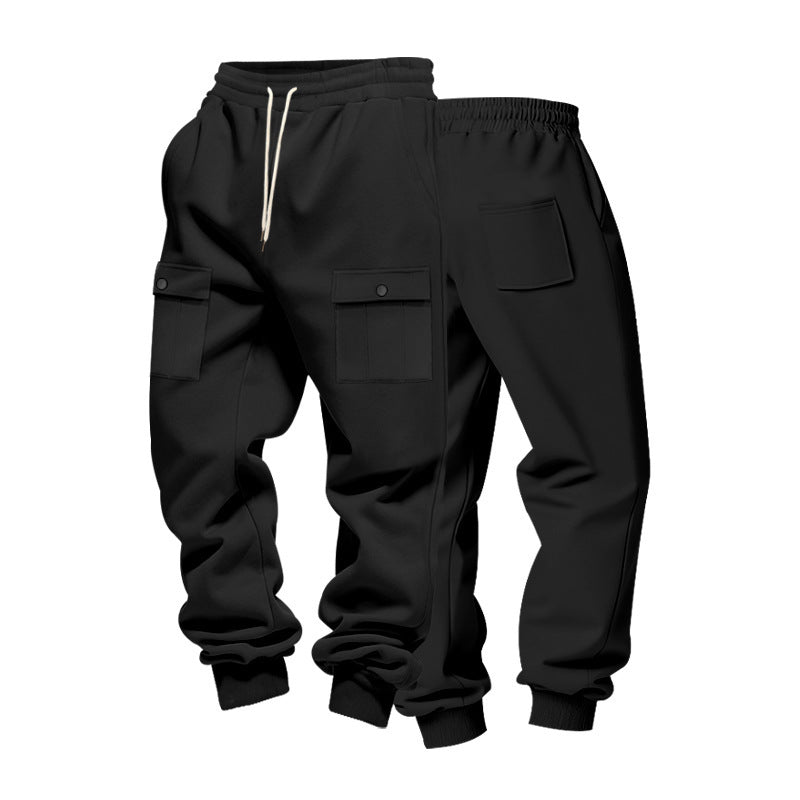 Men's cargo jogging pants made of soft cotton blend with elastic waistband and practical pockets Lisslune
