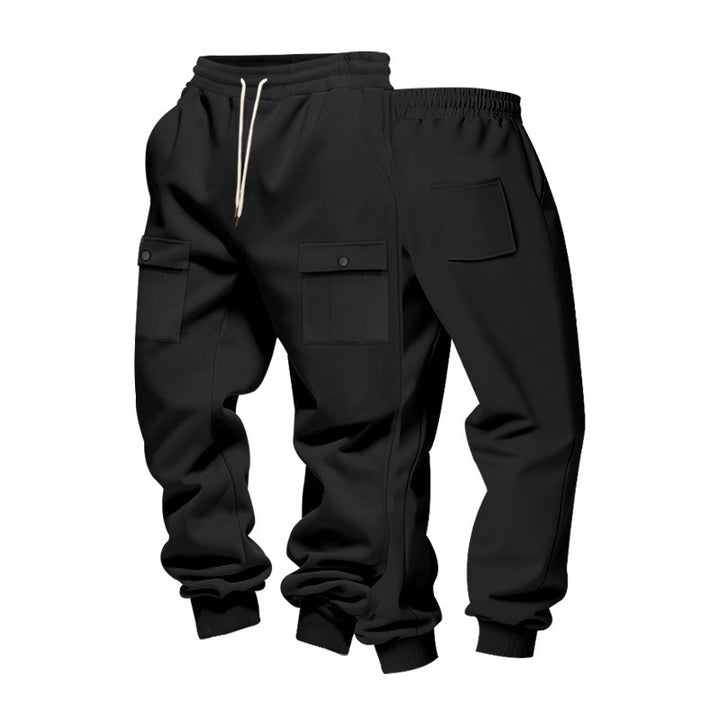 Men's cargo jogging pants made of soft cotton blend with elastic waistband and practical pockets Lisslune