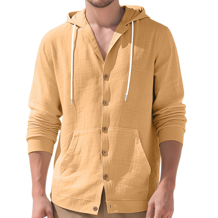 Men's elegant leisure jacket with hood and practical pockets Lisslune
