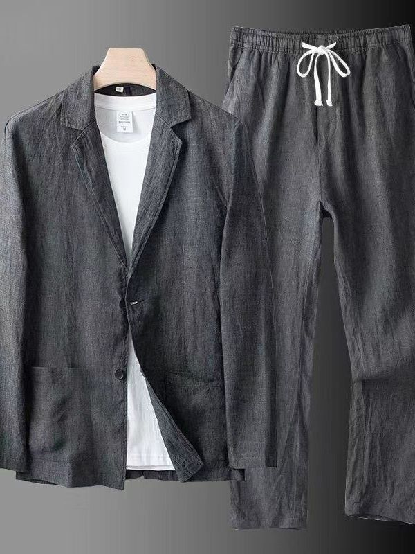 Men's casual suit set made of airy cotton Lisslune