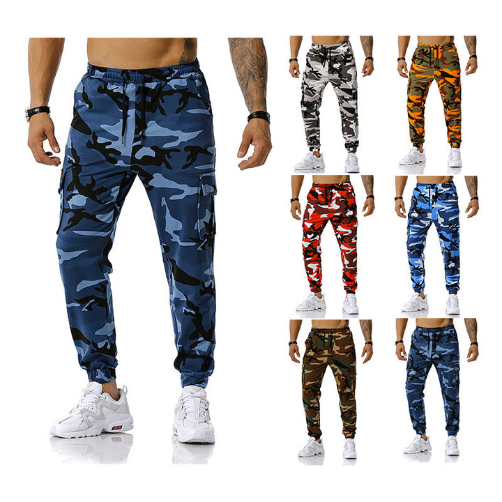 Men's Camouflage Cargo Pants with Elastic Waistband and Practical Side Pockets Lisslune