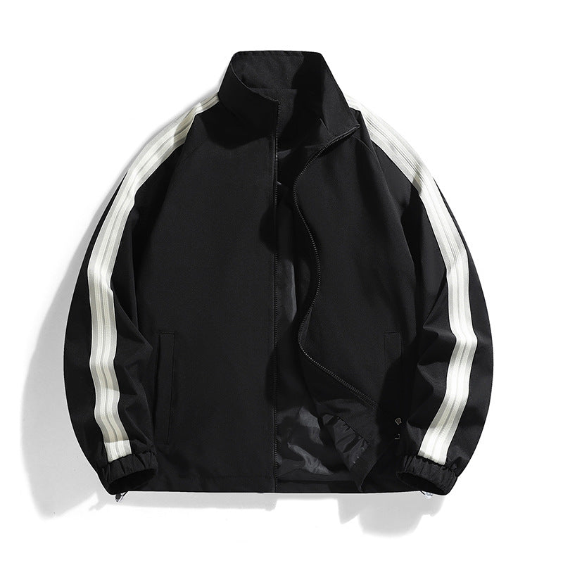 Men's Sporty Windbreaker with Reflective Stripe Details Lisslune