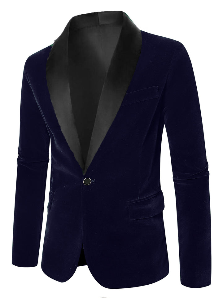 Men's elegant velvet blazer with satin finish Lisslune