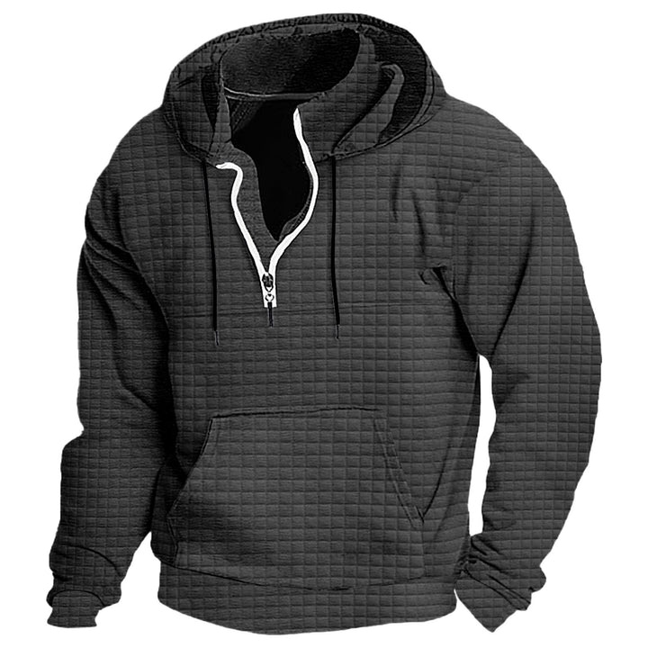 Men's hooded sweatshirt with textured design and practical zipper Lisslune