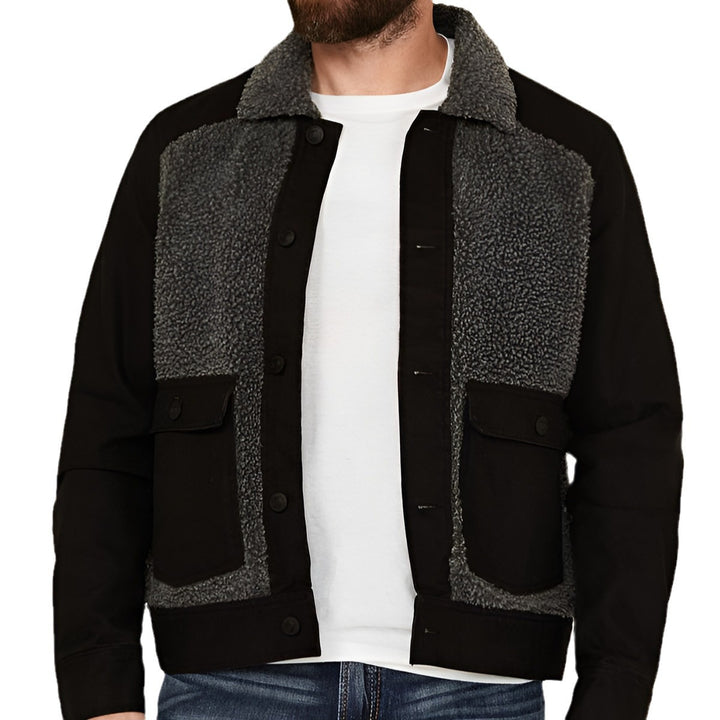 Men's warm fleece jacket with practical pockets and soft collar Lisslune
