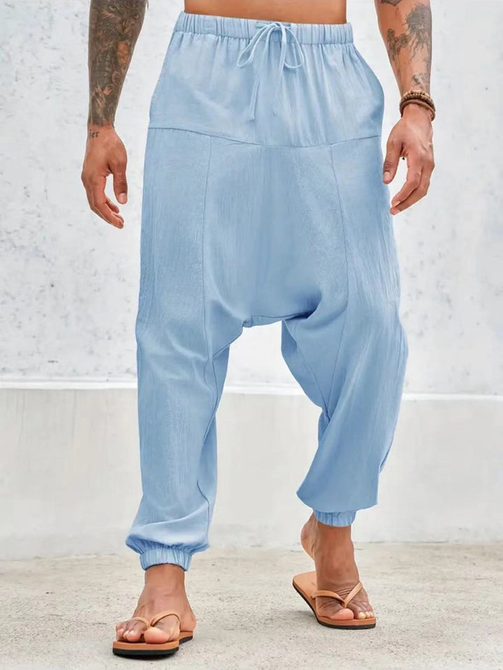 Men's casual trousers with elastic waistband and relaxed fit Lisslune