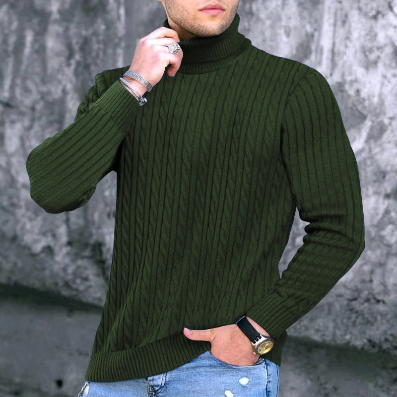 Men's Cable Knit Turtleneck Sweater Lisslune