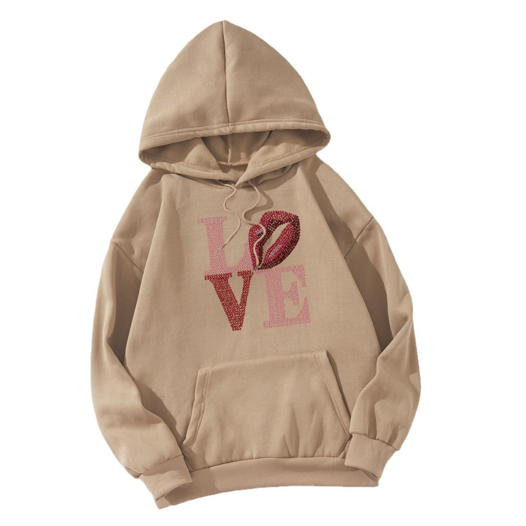 Women's hoodie with creative lip design Lisslune