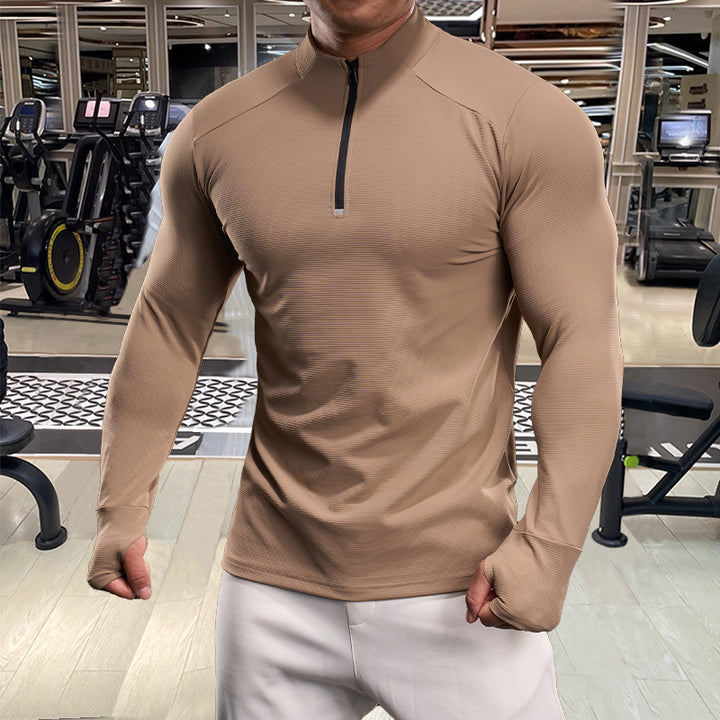 Men's functional shirt with high collar and zipper Lisslune