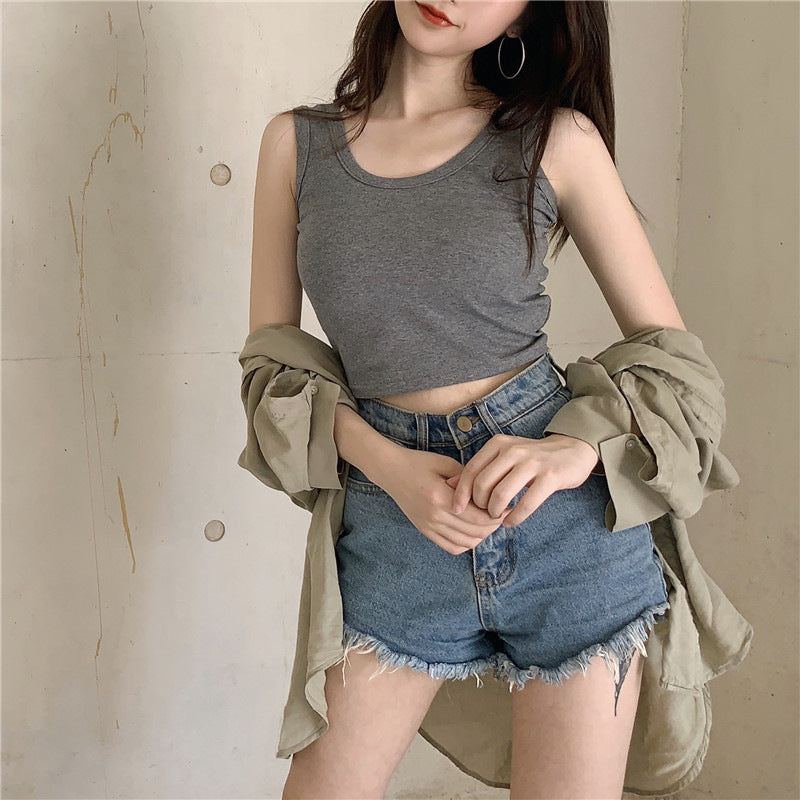 Women's crop top made of breathable cotton with a slim fit Lisslune
