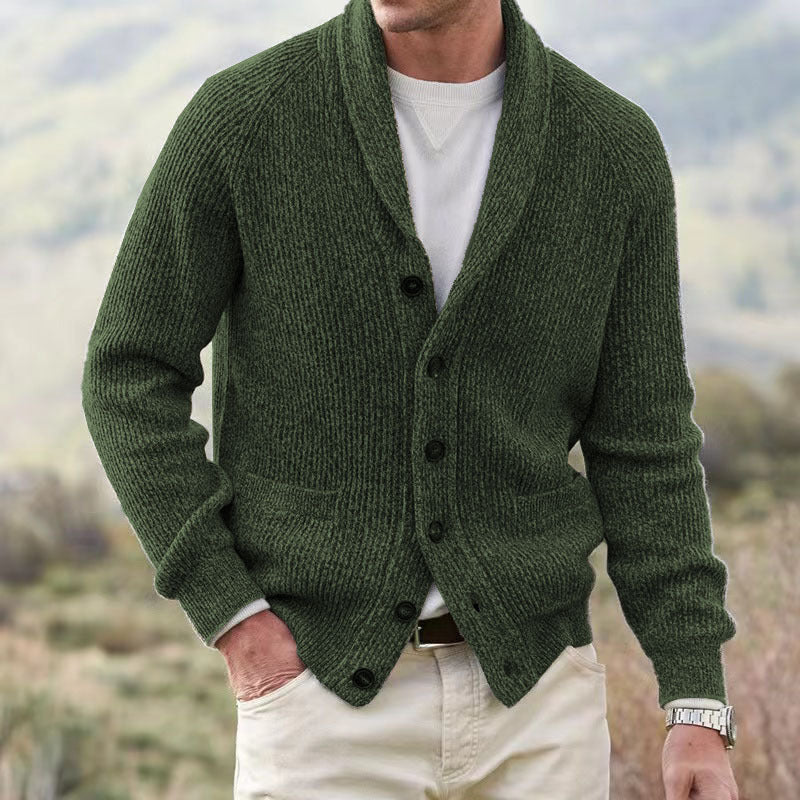 Men's cardigan with trendy chunky knit pattern and practical pockets Lisslune