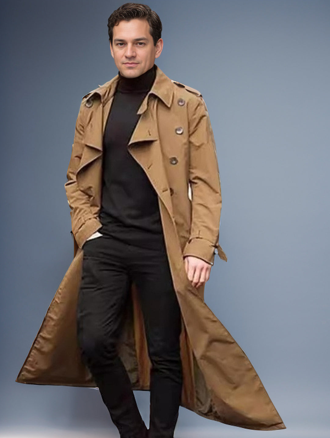 Men's Elegant Long Trench Coat Skorter