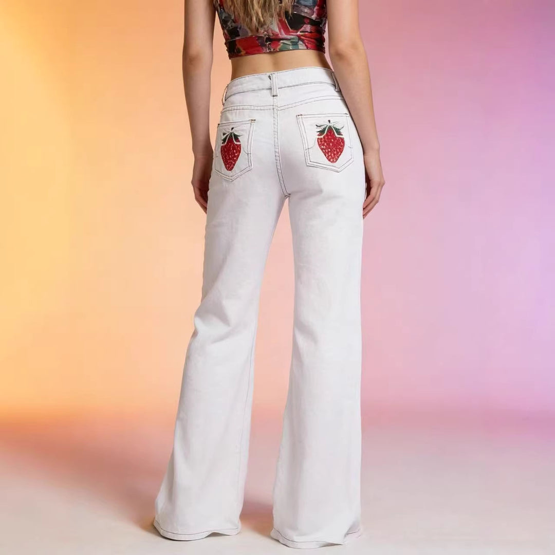 Women Flared Jeans with High Waist and Elegant Seam Details Lisslune