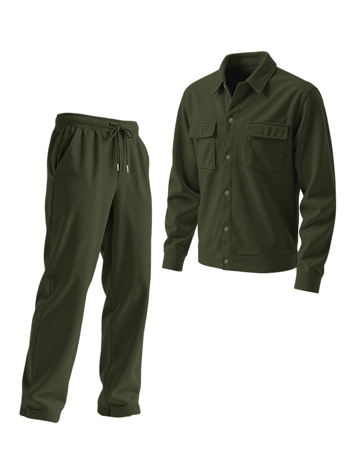 Men's casual tracksuit with textured top and elastic waistband Lisslune