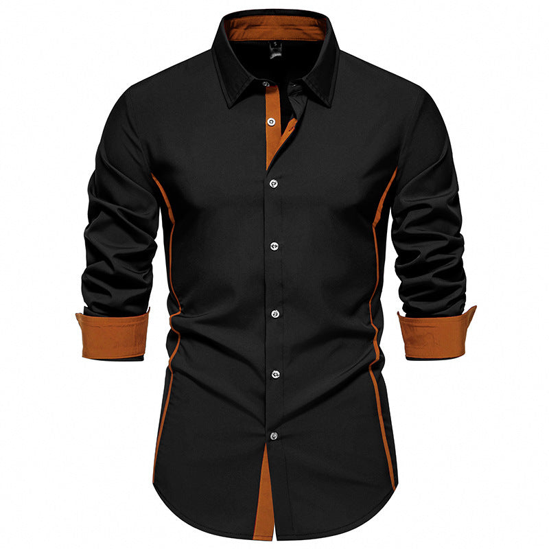 Men's fashionable long-sleeve shirt with stylish contrast details Lisslune